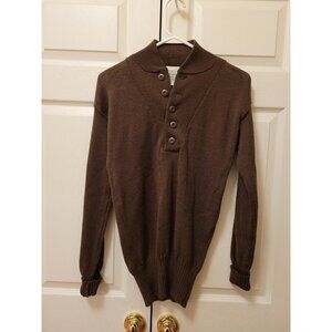 Vintage US Army Military Sweater Olive Drab Wool 5 Button M 38-40 USA Jack Young